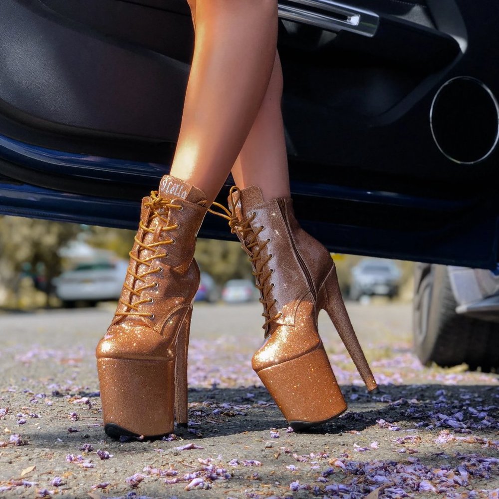 ✨Oh Honey Gold Glitterati Ankle Boots ✨ with Shoe Protectors!